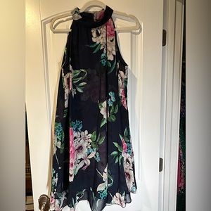 Eliza J swing dress with halter top, floral  print, cocktail- size 12